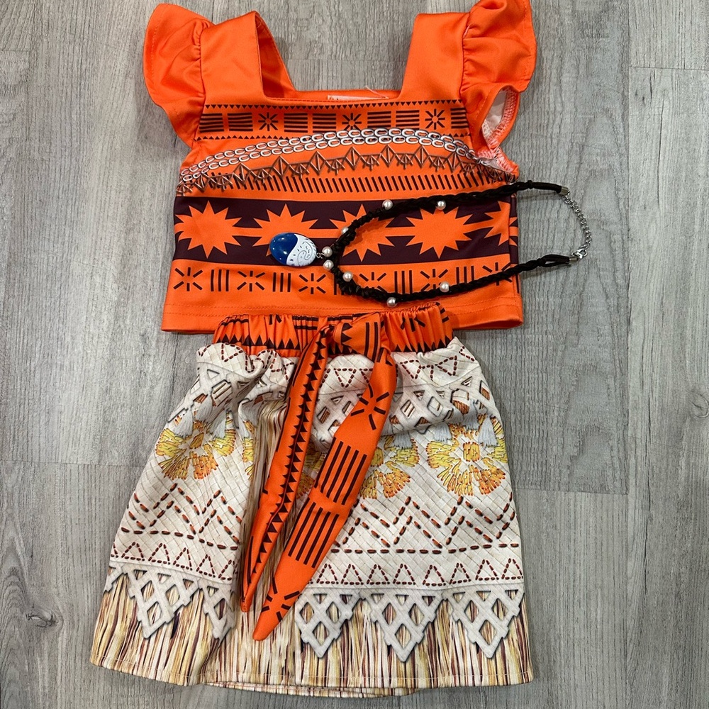 Kids Orange Tribal Costume